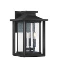 Wakefield 3-lt large outdoor wall light earth black/clear 43.3 cm IP44
