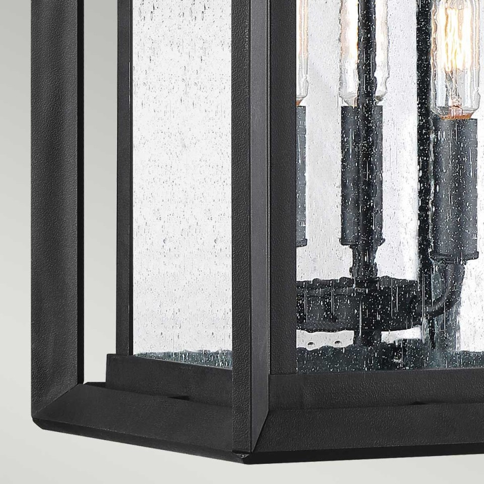 Wakefield 3-lt large outdoor wall light earth black/clear 43.3 cm IP44