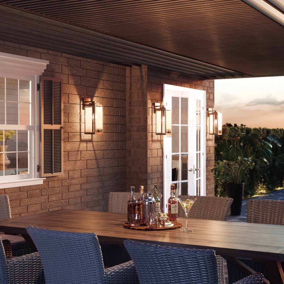 Wakefield 1-ljus medium utomhusvägglampa jord svart/klar 35,7 cm IP44