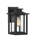 Wakefield 1-Ljus liten utomhusvägglampa jord svart/klar 28 cm IP44