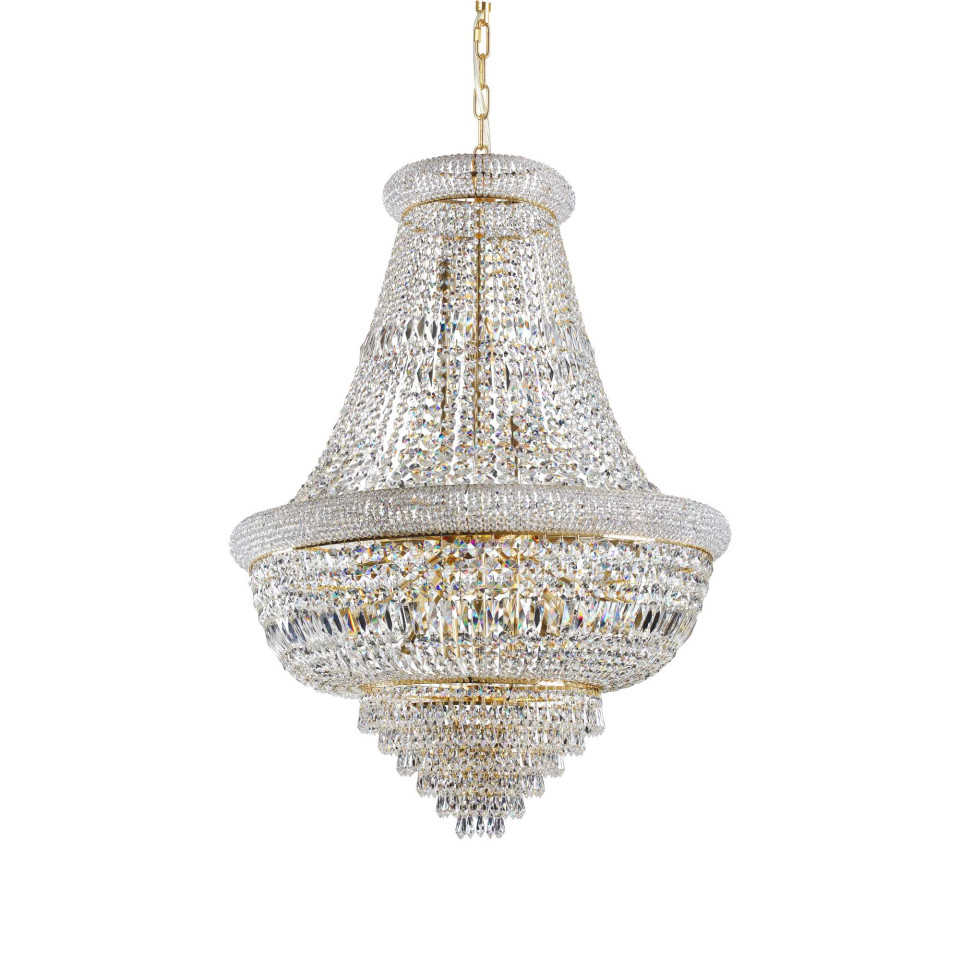 Dubai SP24 kristallkrona mässing/kristall 80cm Ideal-Lux Dubai SP24 kristallkrona mässing/kristall 80cm