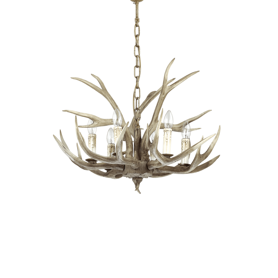 Chalet Renhorn Chandelier 6-Candle 67cm Ideal-Lux Chalet Renhorn Chandelier 6-Candle 67cm