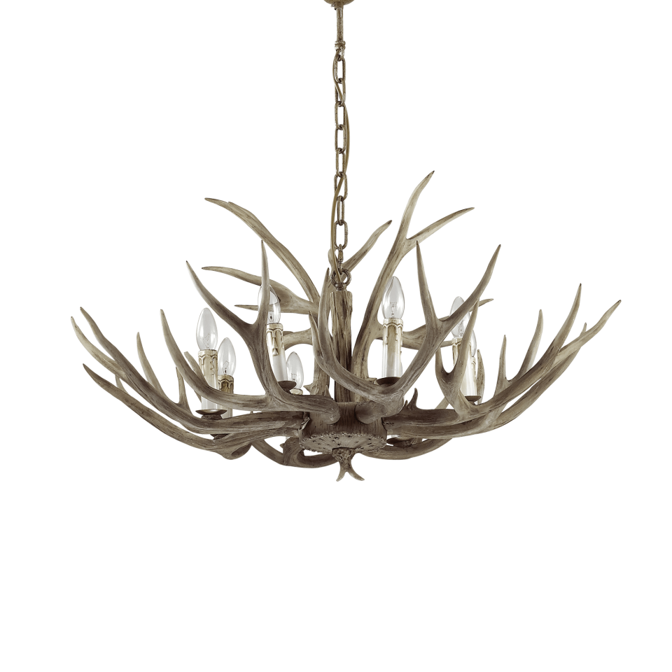 Chalet Renhorn Chandelier 8-Candle 91cm Ideal-Lux Chalet Renhorn Chandelier 8-Candle 91cm