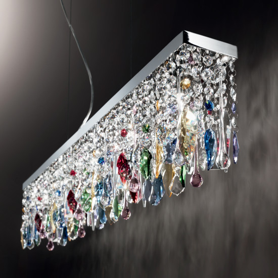 GIADA COLOR Taklampa SB5 Krom/Kristall 85cm GIADA COLOR Taklampa SB5 Krom/Kristall 85cm
