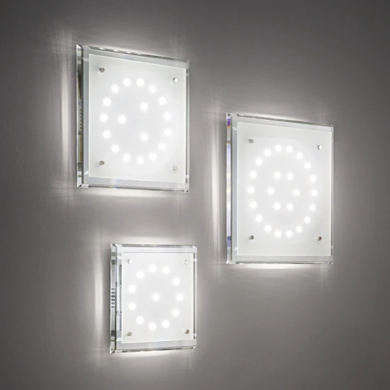 PACIFIC ceiling flush lights LED PL12 Chrome/Glas 30cm
