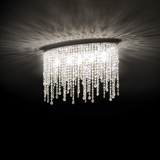 RAIN CLEAR flush fitting Light PL5 Chrome/Crystal 69cm RAIN CLEAR flush fitting Light PL5 Chrome/Crystal 69cm