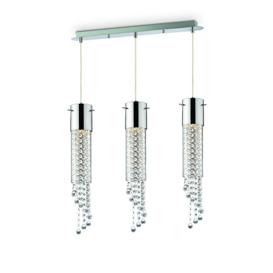 GOCCE Taklampa SB3 Krom/Kristall 60cm