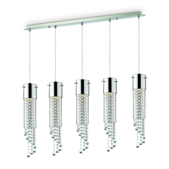 GOCCE Taklampa SB5 Krom/Kristall 100cm GOCCE Taklampa SB5 Krom/Kristall 100cm
