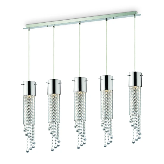 GOCCE Taklampa SB5 Krom/Kristall 100cm