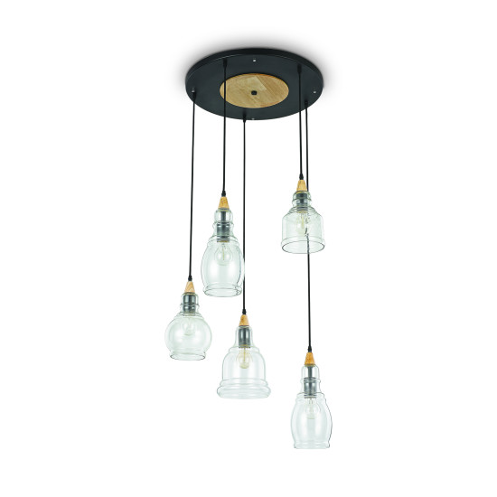 GRETEL Ceiling Light SB5 Black/Wood Colour 50cm GRETEL Ceiling Light SB5 Black/Wood Colour 50cm