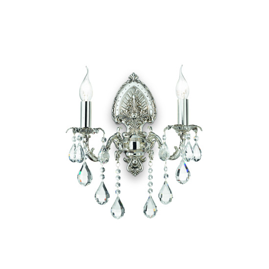 IMPERO Wall Light AP2 Silver Metal  35cm