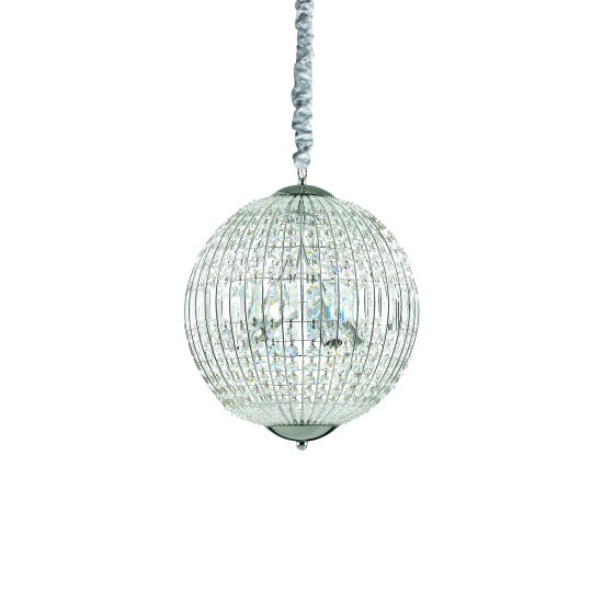 LUXOR Taklampa SP6 Krom/Kristall 40cm LUXOR Taklampa SP6 Krom/Kristall 40cm