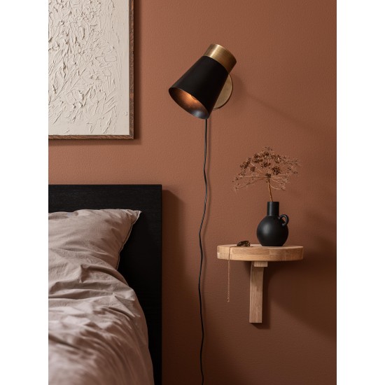 Luna Vägglampa Svart/Mässing 13cm Luna Vägglampa Svart/Mässing 13cm
