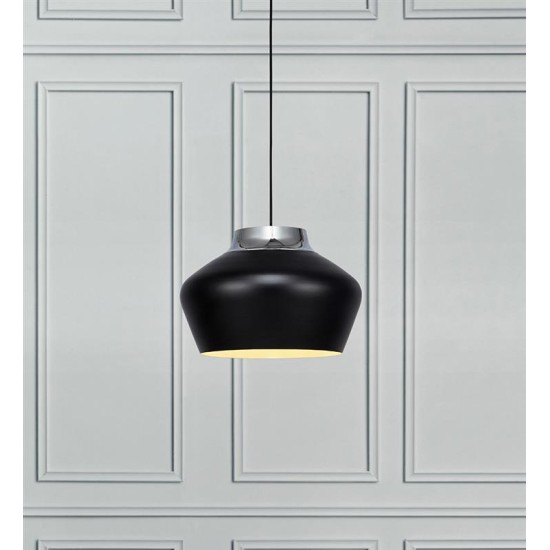 KOM Taklampa Svart/krom 41cm
