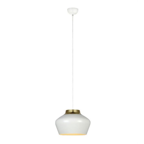 KOM Taklampa Vit/mässing 41 cm