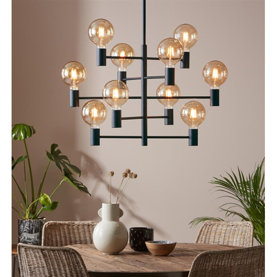 PARIS Ceiling Light Black 10-light 80cm