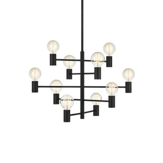 PARIS Ceiling Light Black 10-light 80cm