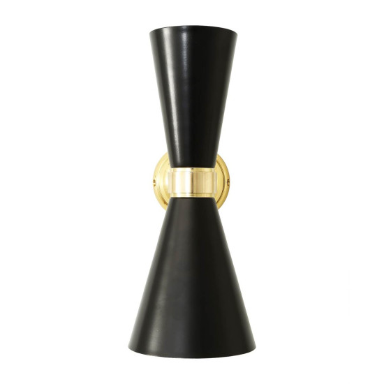 Cairo Vägglampa Svart/Mässing 14cm