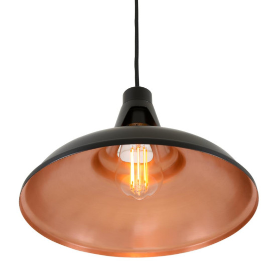 Alma Ceiling Lamp Black/Copper 30.5cm