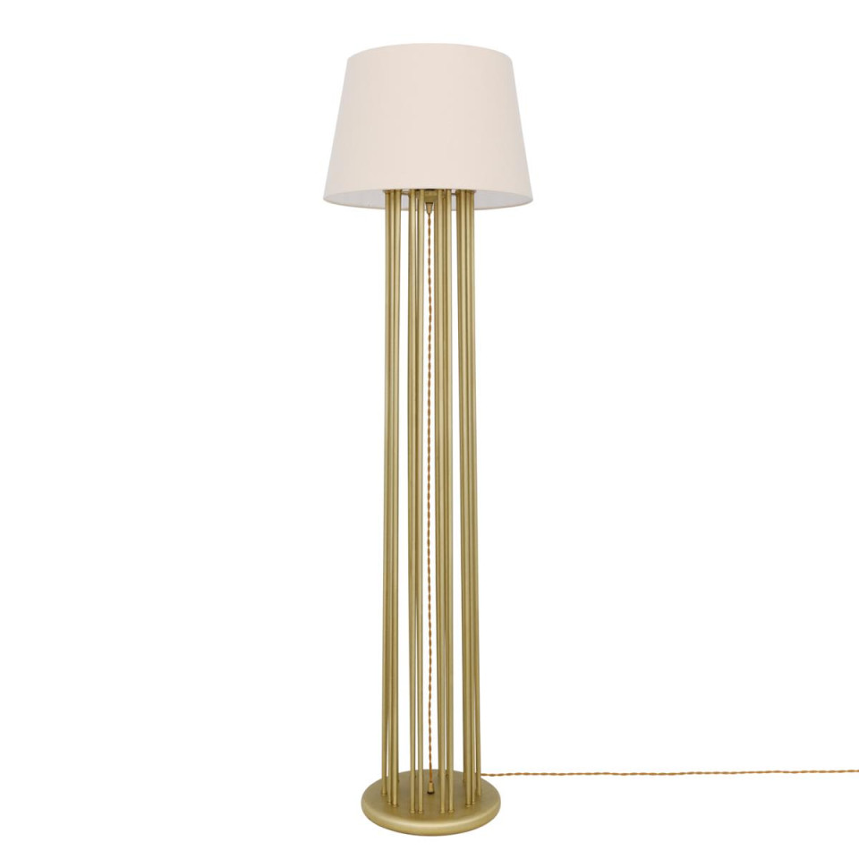 Banjul golvlampa mässing/tyg 150cm
