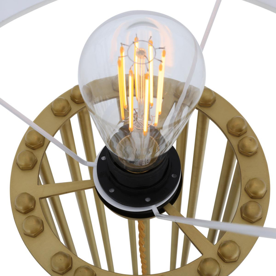 Banjul golvlampa mässing/tyg 150cm
