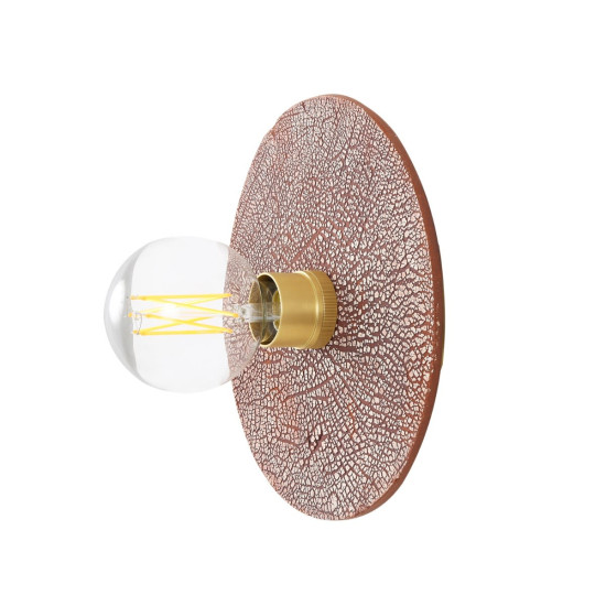 Bog Oak vägglampa keramik röd järn 28cm