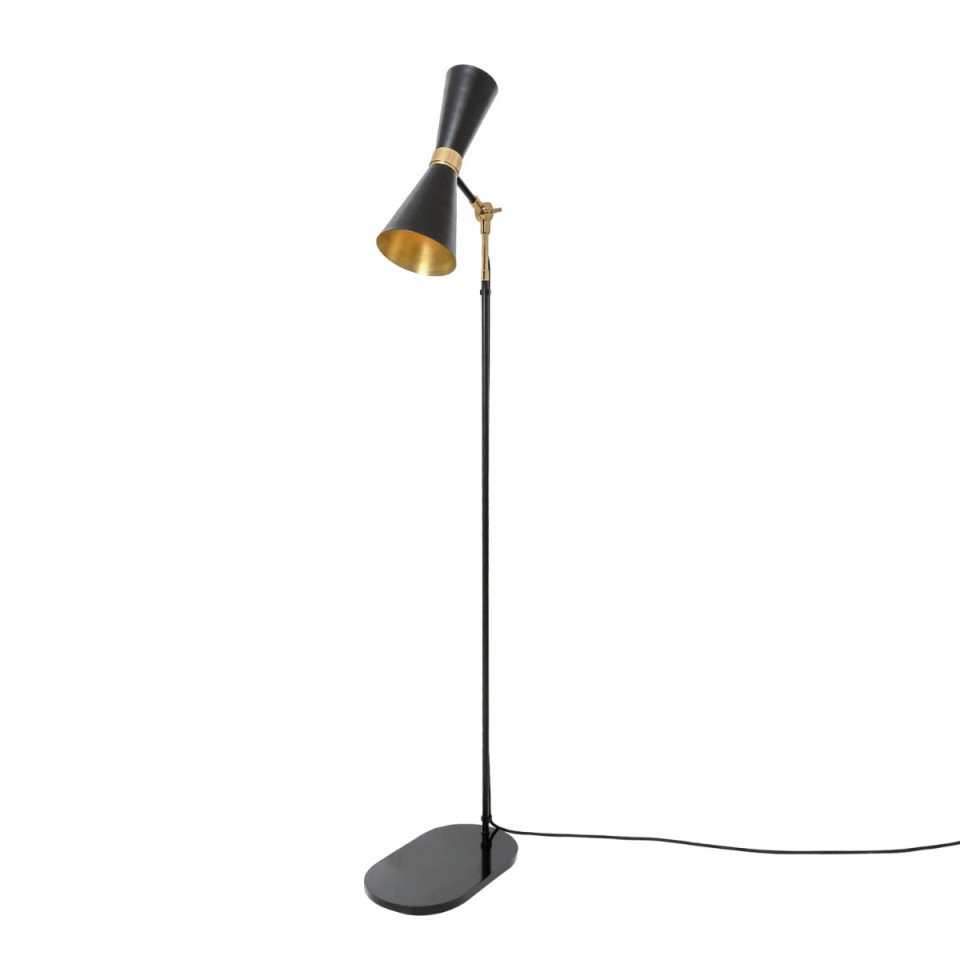 Cairo golvlampa svart guld/vitguld 147cm