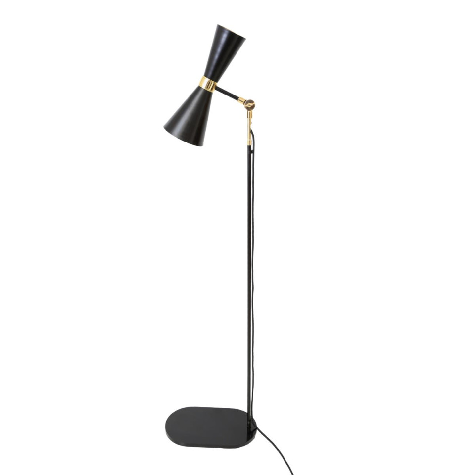 Cairo golvlampa svart guld/vitguld 147cm