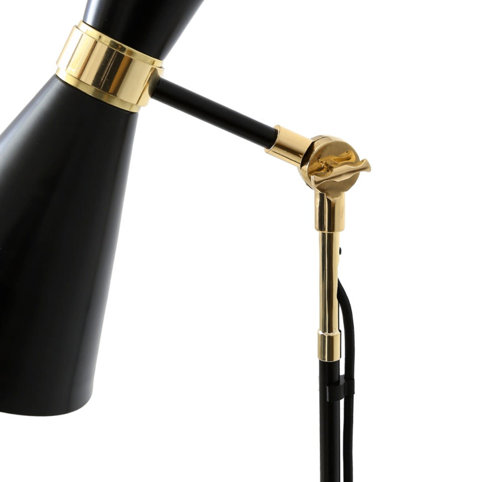 Cairo golvlampa svart guld/vitguld 147cm