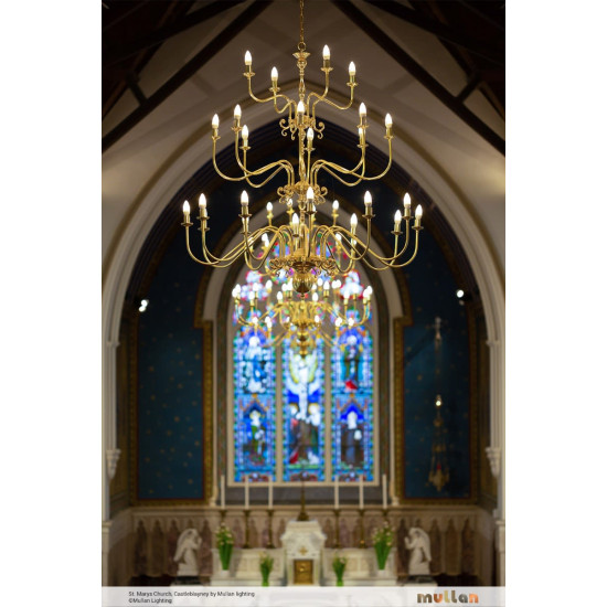 Flemish ljuskrona mässing 140cm