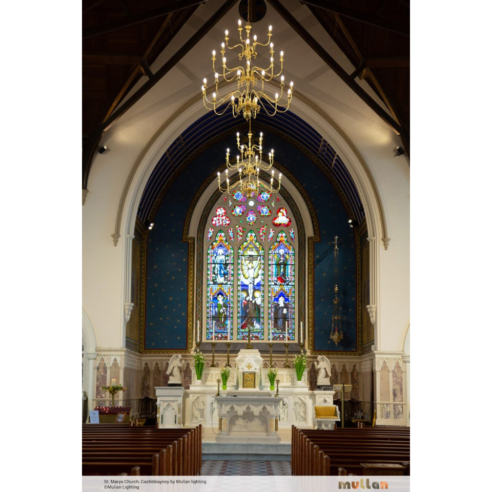 Flemish ljuskrona mässing 140cm