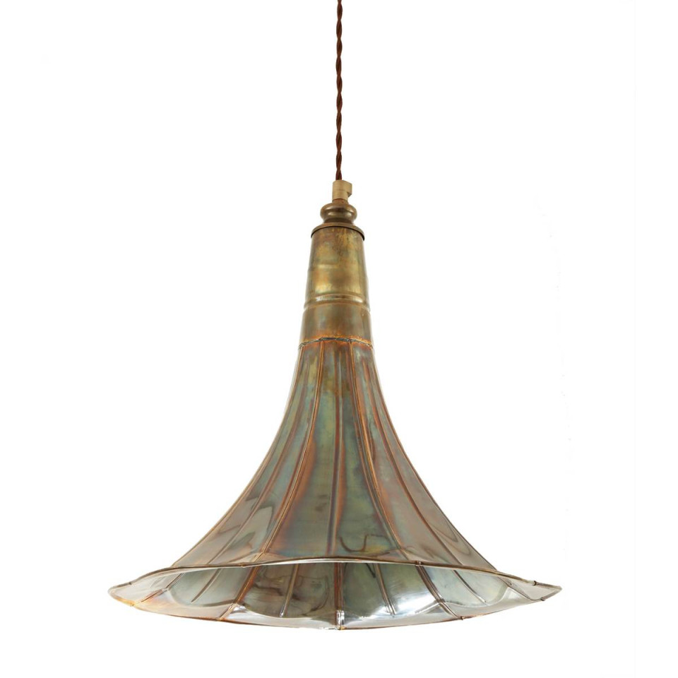 Gramophone taklampa mässing 33cm