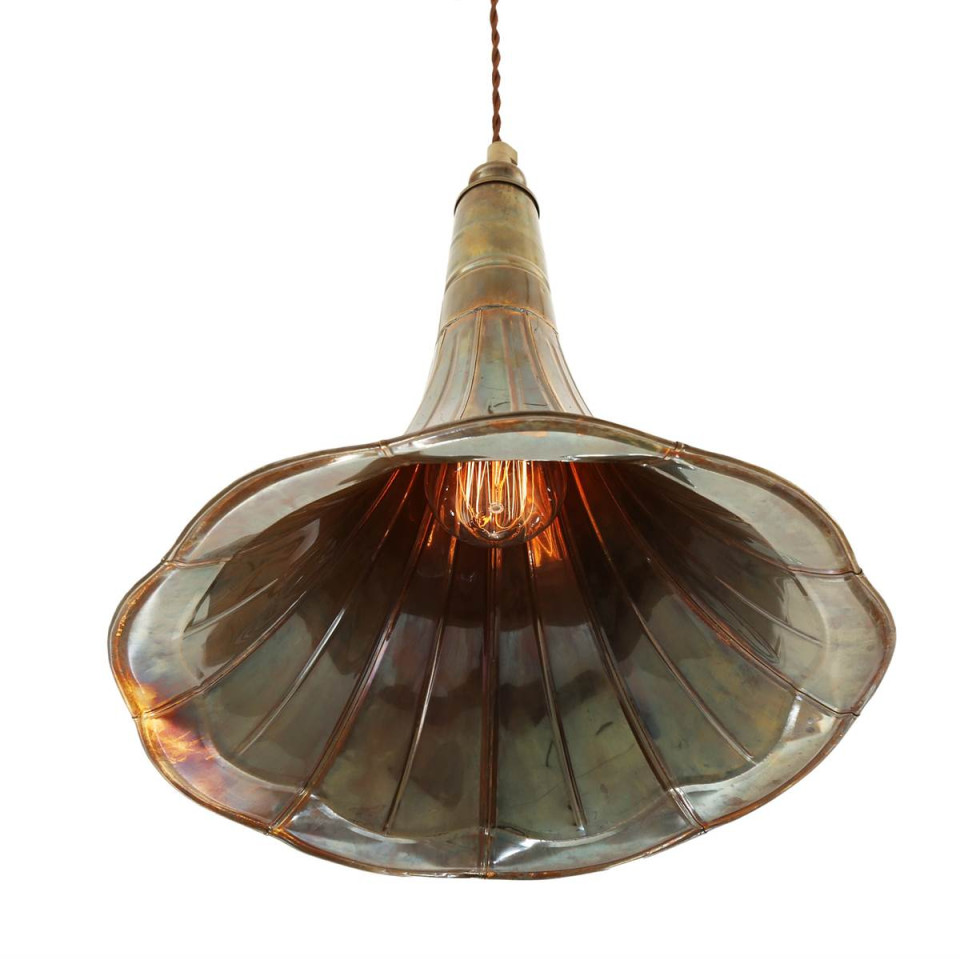 Gramophone taklampa mässing 33cm