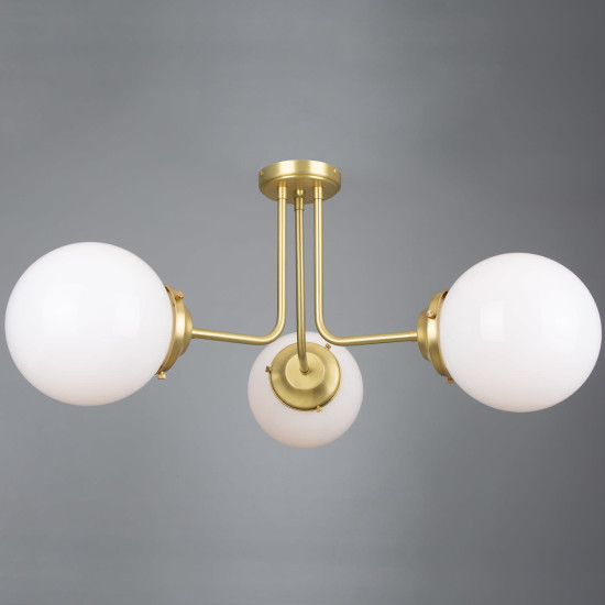 Hayes Flush Fitting Chandelier Clear/Opal 54cm