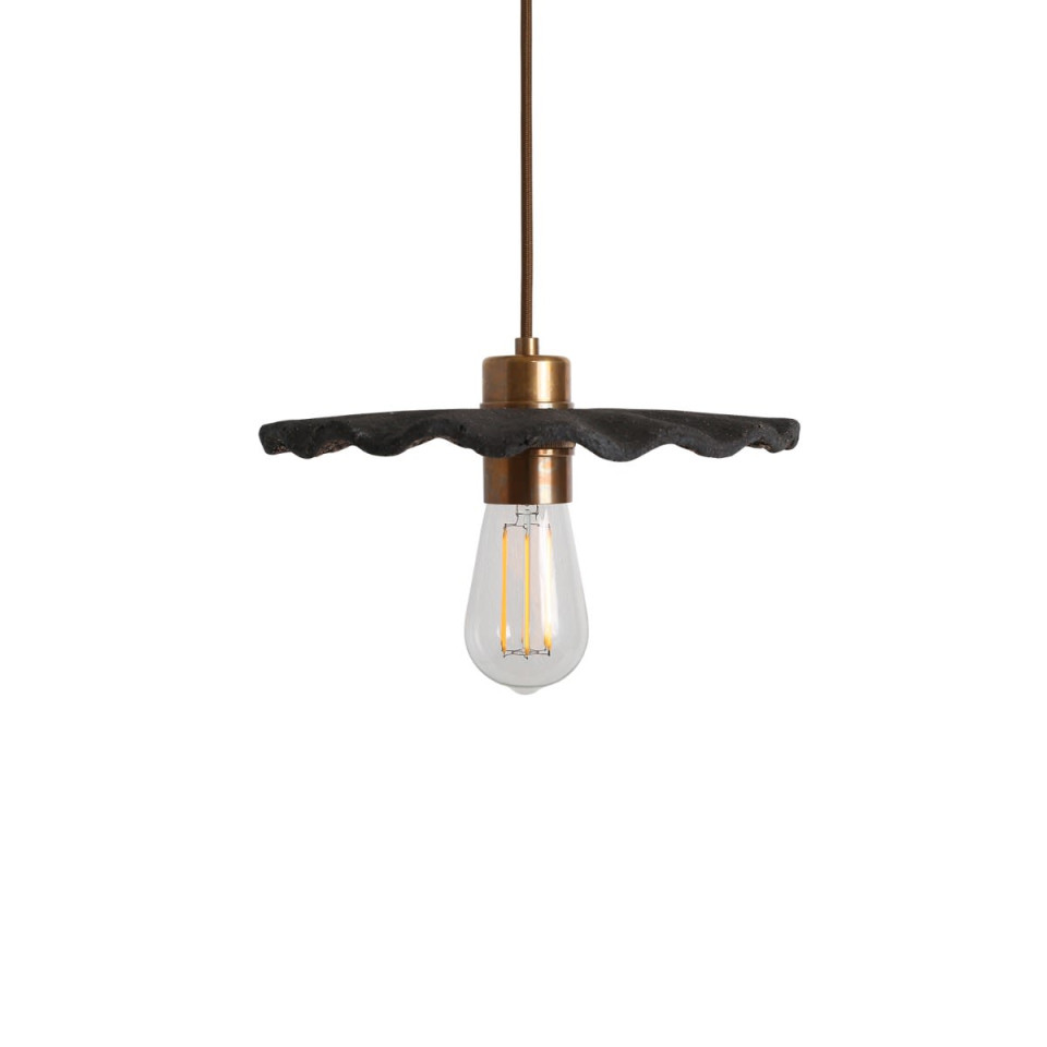 Kapok Ceiling Lamp Ceramic Black Clay 27cm