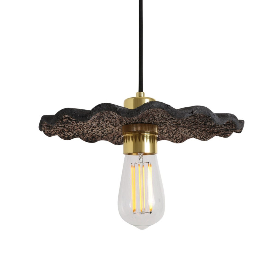 Kapok Ceiling Lamp Ceramic Black Clay 27cm