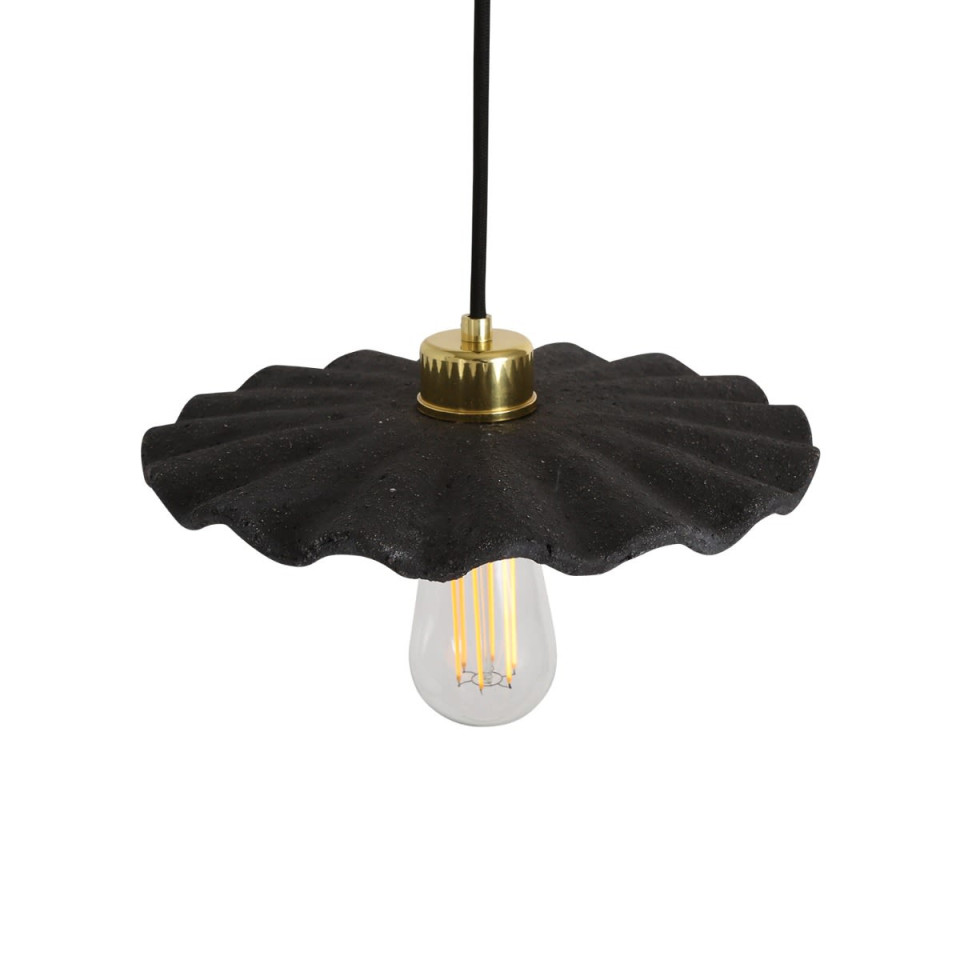 Kapok Ceiling Lamp Ceramic Black Clay 27cm