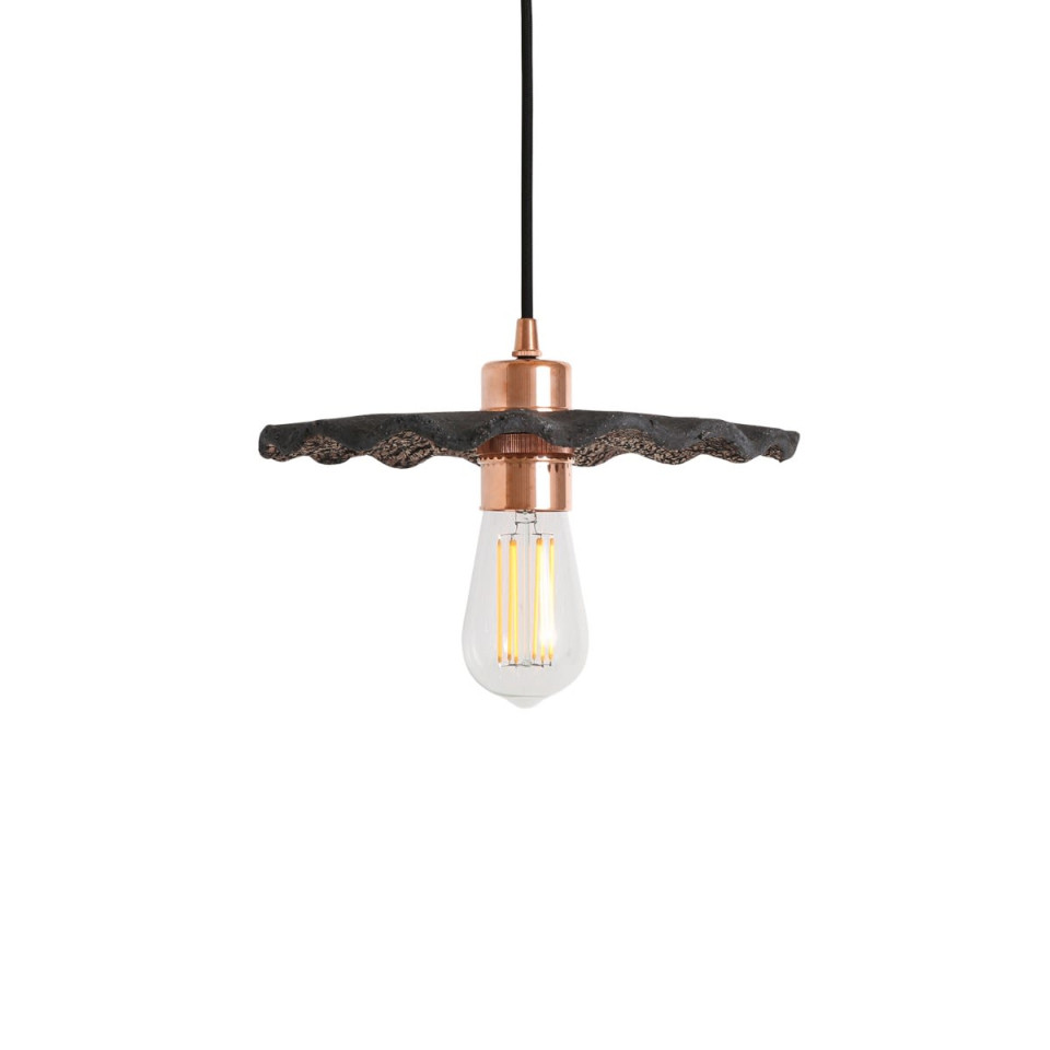 Kapok Ceiling Lamp Ceramic Black Clay 27cm