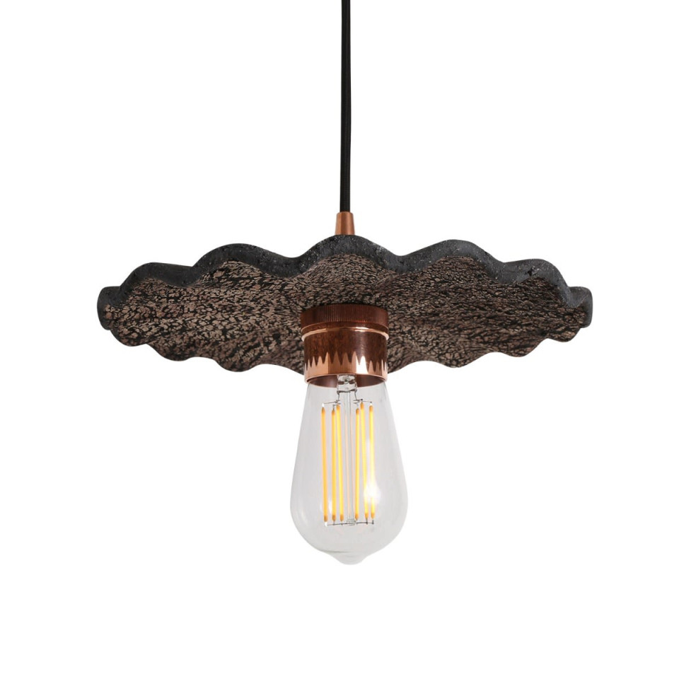 Kapok Ceiling Lamp Ceramic Black Clay 27cm