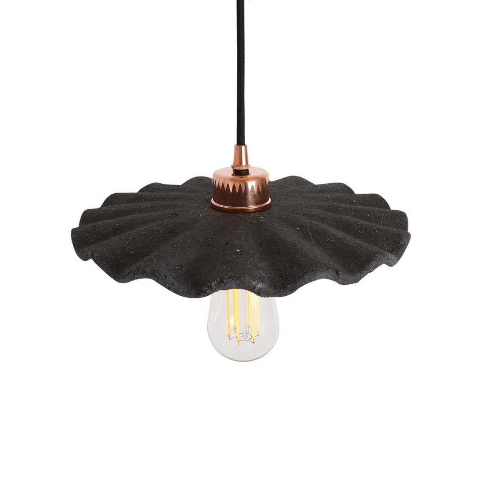Kapok Ceiling Lamp Ceramic Black Clay 27cm