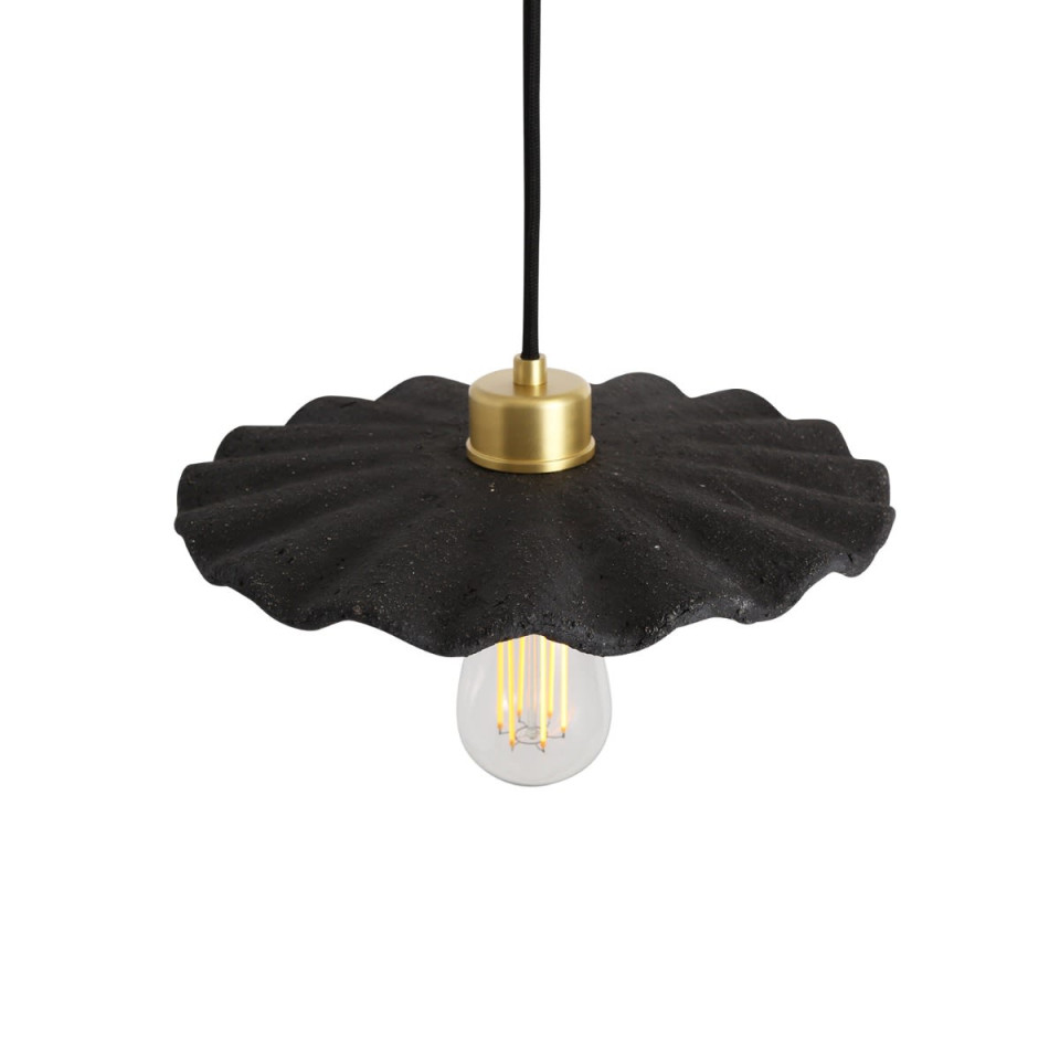 Kapok Ceiling Lamp Ceramic Black Clay 27cm