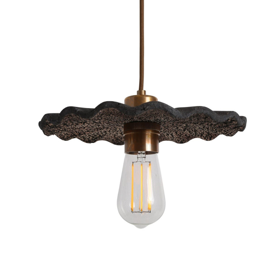 Kapok Ceiling Lamp Ceramic Black Clay 27cm