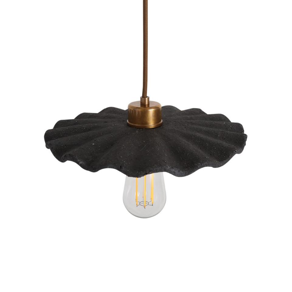 Kapok Ceiling Lamp Ceramic Black Clay 27cm