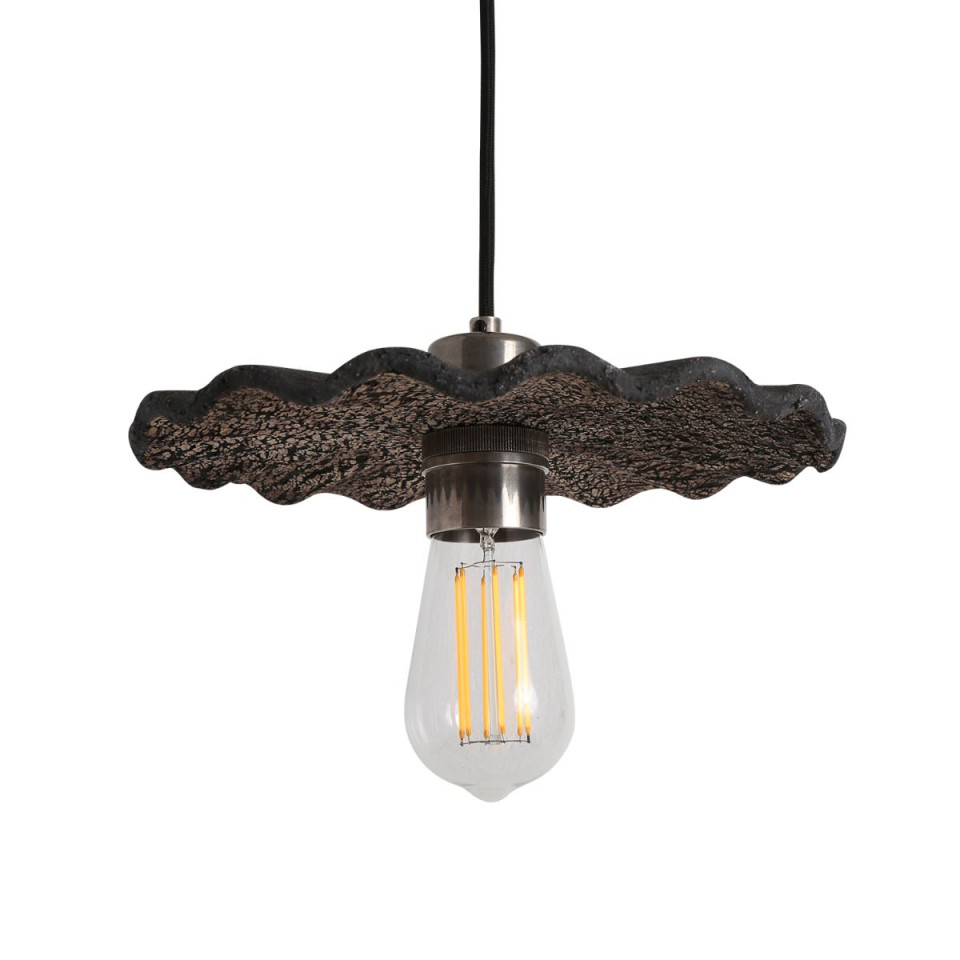 Kapok Ceiling Lamp Ceramic Black Clay 27cm