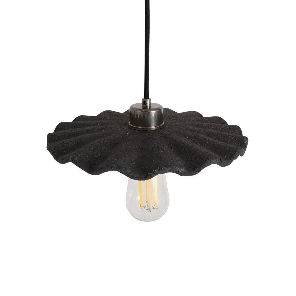 Kapok Ceiling Lamp Ceramic Black Clay 27cm