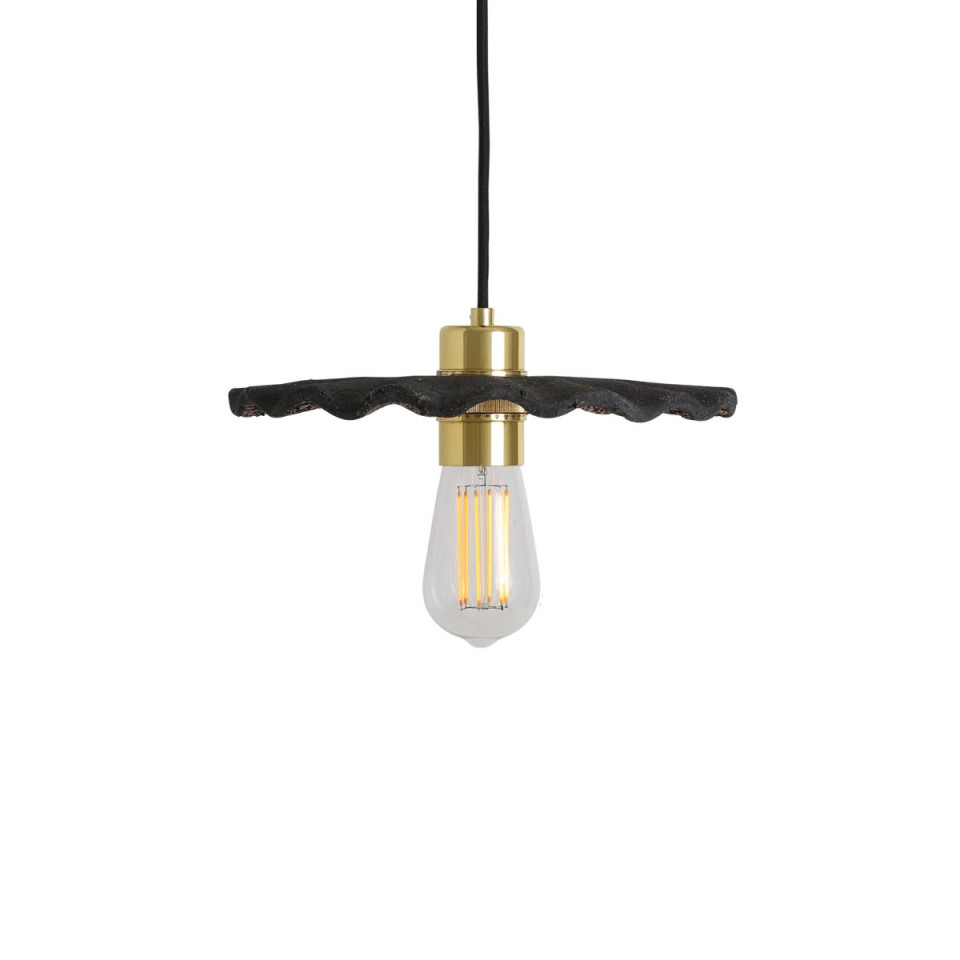 Kapok Ceiling Lamp Ceramic Black Clay 27cm
