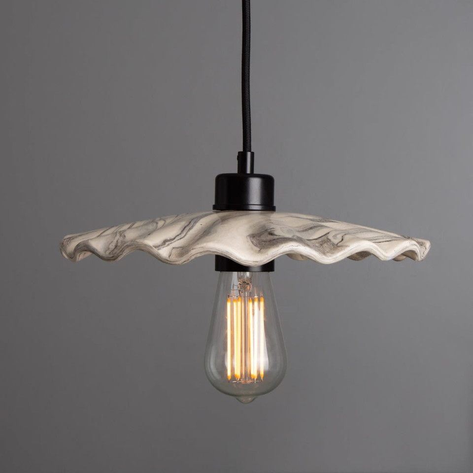 Kapok Ceiling Lamp Ceramic Black/White 27cm