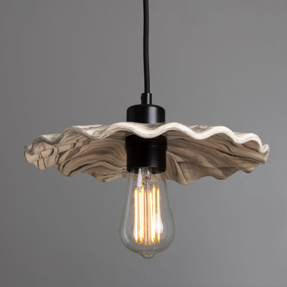 Kapok Ceiling Lamp Ceramic Black/White 27cm