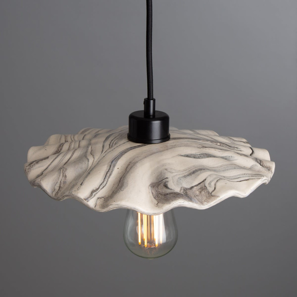 Kapok Ceiling Lamp Ceramic Black/White 27cm