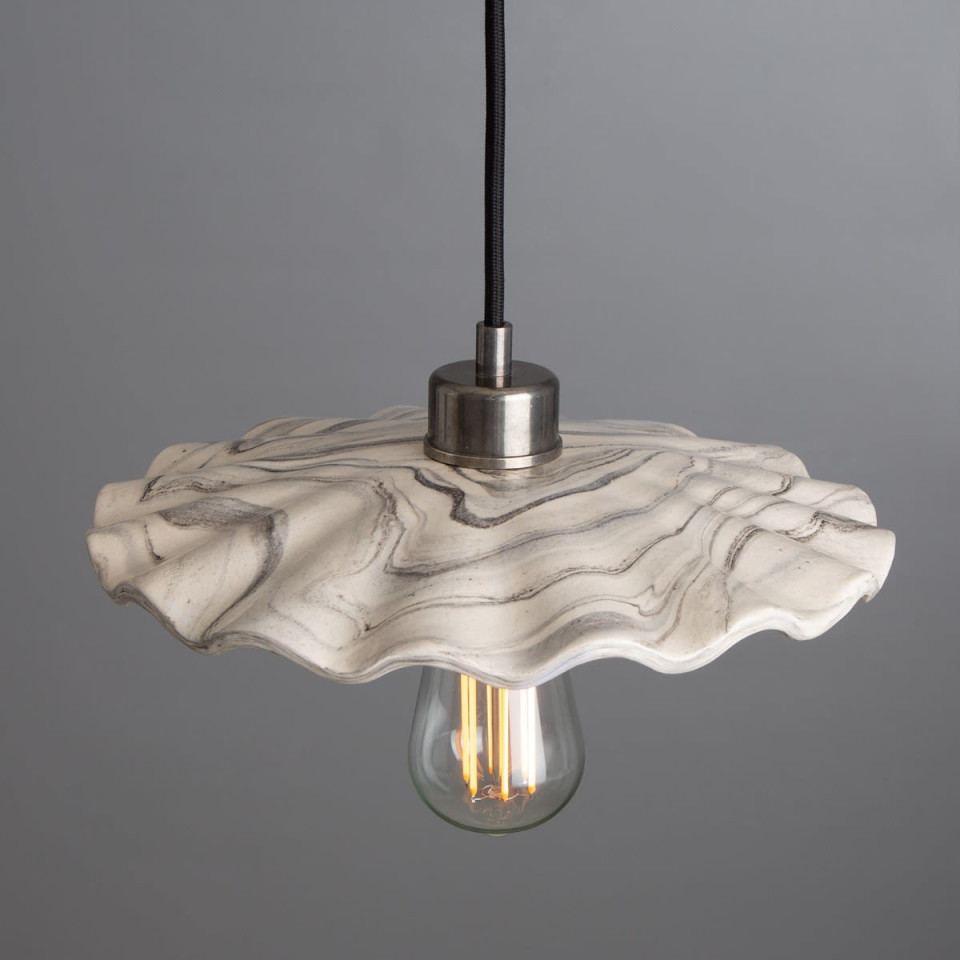 Kapok Ceiling Lamp Ceramic Black/White 27cm